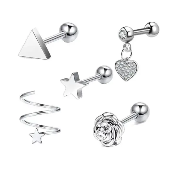 Vacuum Plating Heart Shape Horse Stainless Steel Simple Style Ear Studs