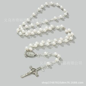 Wholesale Pearl Cross Rosary Prayer Chain