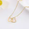 Wholesale Real Gold Plated Heart Shape 304 Stainless Steel Simple Style Waterproof Non Tarnish Stainless Steel Pendant Necklace