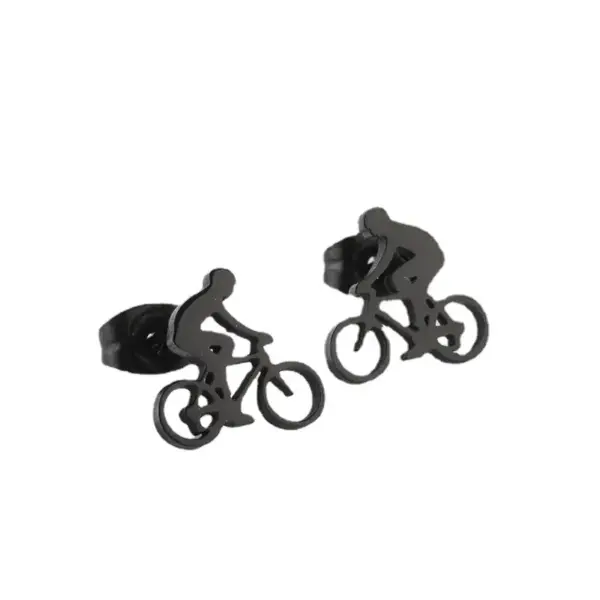 Wholesale PVD Coated 18K Gold Real Gold Plated Bicycle 304 Stainless Steel Original Design Waterproof Non Tarnish Ear Studs