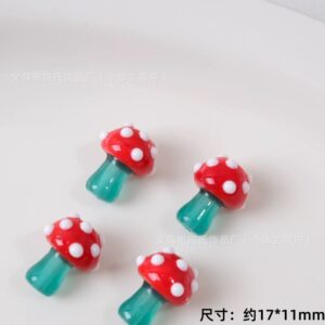 Red and green mushrooms