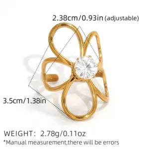 Gold / Average Size / 1 PCs Zircon Ring