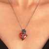 Wholesale European and American Ins Vintage Love Rose Flower Clavicle Chain Gothic Dark Wind Flower Winding Pendant Necklace
