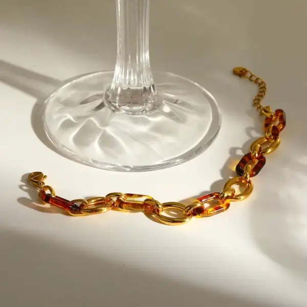 Summer Ladies 18K Gold Plated Stainless Steel Leopard Print Necklace Fashionable Casual Minimalist Style Four Seasons Universal