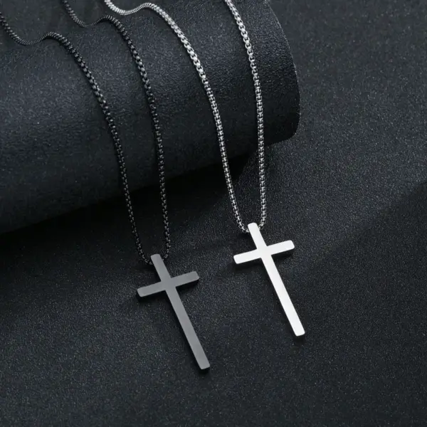 PVD Coated Gold Plated Cross 201 Stainless Steel Fashion Pendant Necklace
