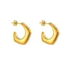 Wholesale C Shape Irregular Stainless Steel Simple Style Classic Style Ear Studs