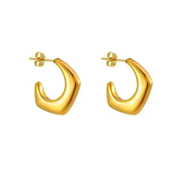 Wholesale C Shape Irregular Stainless Steel Simple Style Classic Style Ear Studs