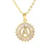 Wholesale Fashion 26 English Letter Round Copper Necklace