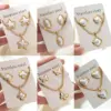 Water Plated Imitation Gold White Heart/Geometric/Butterfly Shaped Jewelry Set 304 Stainless Steel Three-Dimensional Snake Chain