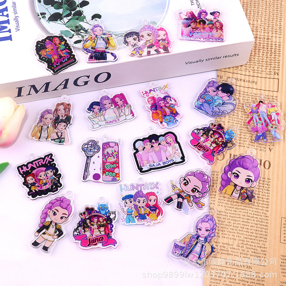 Wholesale Cute Cartoon Girl Jewelry Pendant Acrylic DIY Aessories