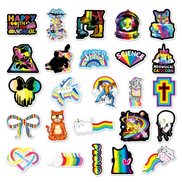Wholesale 50 colorful cartoon graffiti personalized diy stickers scooter laptop luggage decorative stickers