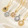 Wholesale Vacuum Plating K Gold Plated Round Virgin Mary 304 Stainless Steel Copper Vintage Style Religion Artistic 304 Stainless Steel Pendant Necklace