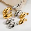 Wholesale 1 Pair Simple Style Oval 304 Stainless Steel 18K Gold Plated Stainless Steel Earrings