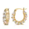 Wholesale Fashion Full Inlaid Zircon Copper Lace Earrings U-shaped Earrings