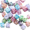 Wholesale 10pcs Acrylic Printing Butterfly UV Square Vertical Hole Beads