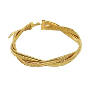 Ck764 Double Woven Gold Collar 8mm