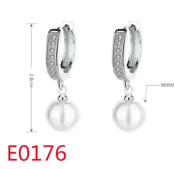 Wholesale 1 Pair Elegant Streetwear U Shape Round Inlay Copper Artificial Pearls Zircon Drop Earrings