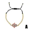 Brass Inlaid Zircon Artificial Gemstones Copper Bracelets