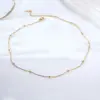 Wholesale PVD Coated Real Gold Plated 18K Gold Solid Color 304 Stainless Steel Simple Style Commute Waterproof Non Tarnish 304 Stainless Steel Necklace