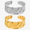 Wholesale PVD Coated Real Gold Plated Solid Color 304 Stainless Steel Retro Simple Style Waterproof Non Tarnish 304 Stainless Steel Bangle