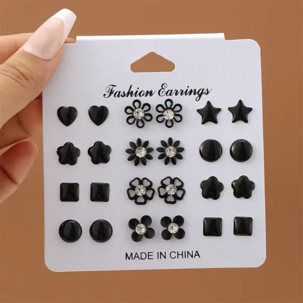 1 Set Simple Style Korean Style Pentagram Pearl Flower Inlay Alloy Artificial Pearls Artificial Diamond Ear Studs