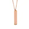 Wholesale 304 Stainless Steel Geometric Customization Laser Engraving PVD Coated 18K Real Gold Plated Simple Style Roman Style Commute Waterproof Non Tarnish Rose Gold Gold Silver Pendant Necklace