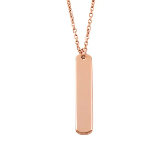 Wholesale 304 Stainless Steel Geometric Customization Laser Engraving PVD Coated 18K Real Gold Plated Simple Style Roman Style Commute Waterproof Non Tarnish Rose Gold Gold Silver Pendant Necklace