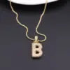 Wholesale Copper Simple Style Shiny Plating Hollow Out Inlay Letter Zircon Pendant Necklace