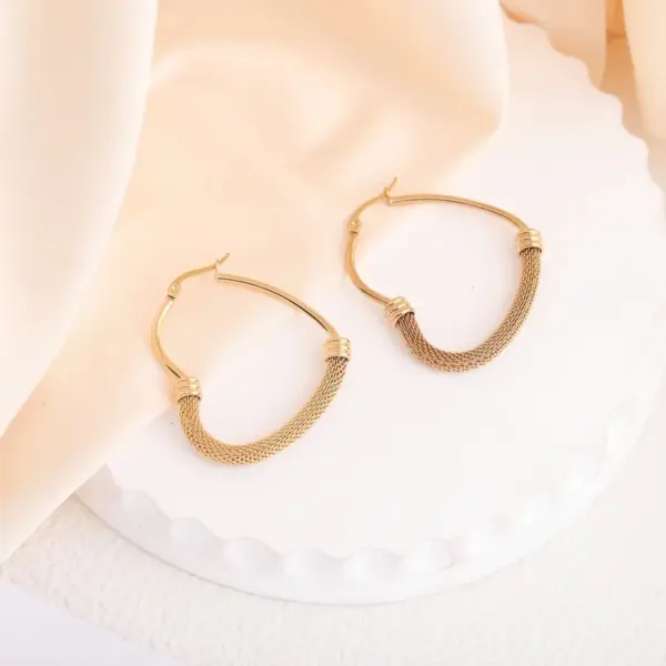 Wholesale 1 Pair Elegant French Style Circle 304 Stainless Steel Earrings