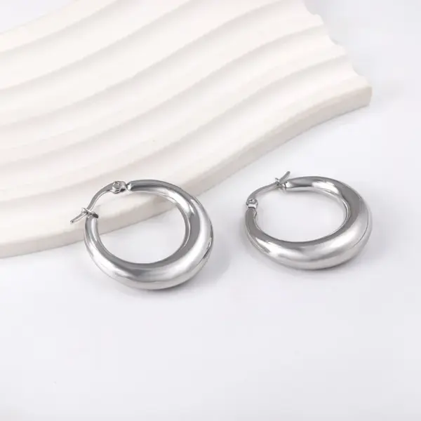 Wholesale 1 Pair Simple Style Classic Style Geometric Plating Stainless Steel Earrings
