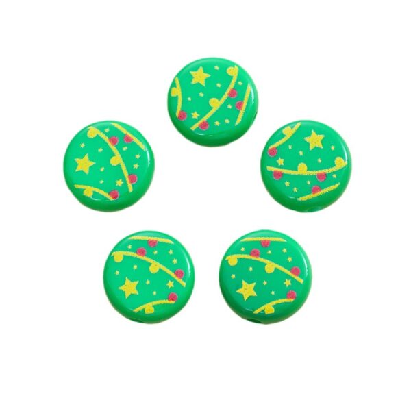 Wholesale 10pcs Christmas Series Printed Acrylic Disc Beads