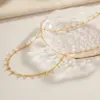 Wholesale 304 Stainless Steel Geometric PVD Coated 18K Gold Plated Real Gold Plated INS Style Waterproof Non Tarnish Plating Gold Necklace