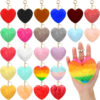 Wholesale cross-border love fur ball pendant peach heart plush ball pendant diy couple heart-shaped keychain plush toy