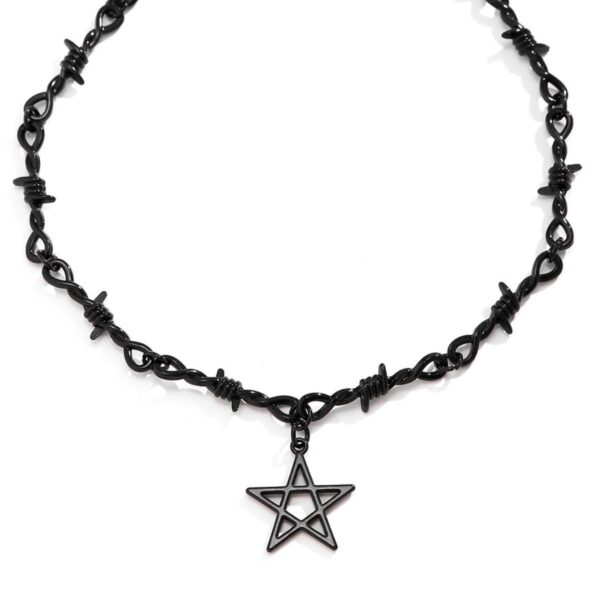 oly-f6e6a1a1764abc26fd040a4fb61984f9 Wholesale Cross-border foreign trade five-inted star spice collarbone necklace female subculture ns personality sweet cool factory direct sales