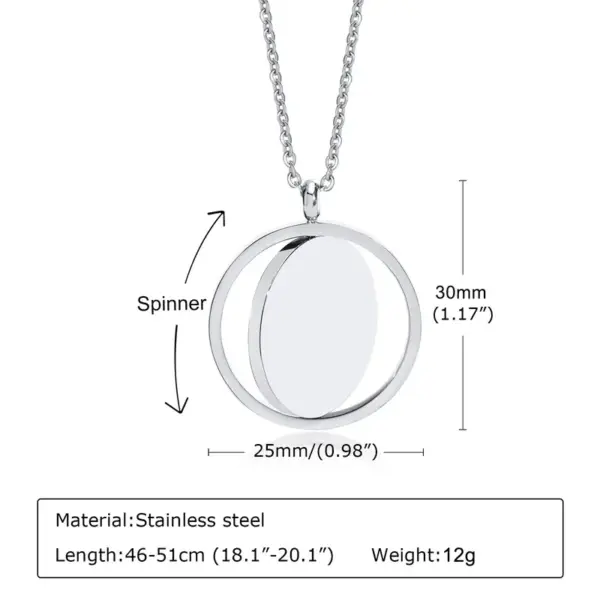 Ion Plating (IP) 18K Gold Plated Round 304 Stainless Steel Casual Simple Style Waterproof Non Tarnish 304 Stainless Steel Lobster Trigger Clasp Closure Pendant Necklace