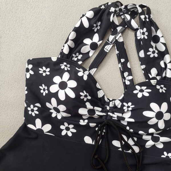 Wholesale 2025 European and American Foreign Trade New Skirt Tankini Two-Piece plus size Women's Swimsuit Fashion Sunflower Printed Women