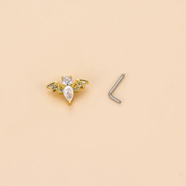 Wholesale 1 Piece 316L Stainless Steel Copper Zircon Nose Rings & Studs Clouds Heart Shape Flower Waterproof Non Tarnish Surgical Steel Women'S