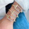 Wholesale Jewelry Vintage Style Classic Style Geometric Copper Zircon Mixed Metal Rings Bracelets