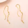 Wholesale PVD Coated Real Gold Plated Lines The Answer 201 Stainless Steel Casual Vacation Simple Style Waterproof Non Tarnish Ear Line