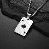 oly-f702fdadbbfede44ea907908a4e38d5a Wholesale lucky Spade necklace pendant hip hop personality red peach playing card A trendy cool disco pendant titanium steel