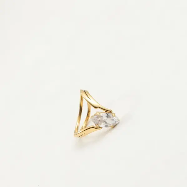 Eyes Zirconium Ring Titanium Steel Plated 18K Gold Convex Design Luxury Women's Jewelry Geometric Pattern Engraved Bracelet