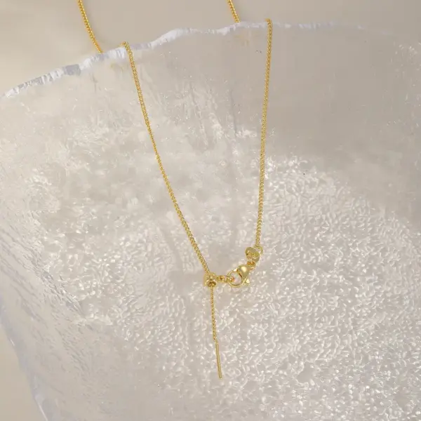 Wholesale Jewelry Casual Basic Simple Style Geometric Copper 16K Gold Plated Chain Necklace Necklace Slider Chain Cable Chain