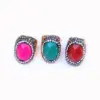 Wholesale Ethnic Style Oval Natural Stone Open Ring