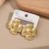 Wholesale 1 Pair/Package Casual Modern Style Simple Style Starfish Flower Rectangle Polishing 304 Stainless Steel 18K Gold Plated PVD Coated Earrings
