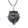 Wholesale 2023 European and American Cross-Border Retro Jewelry Punk Rock Personalized Alloy Pendant Titanium Steel Wolf Head Men's Necklace