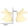 PVD Coated 18K Gold Real Gold Plated Rabbit Bat 304 Stainless Steel Fashion Waterproof Non Tarnish Ear Studs
