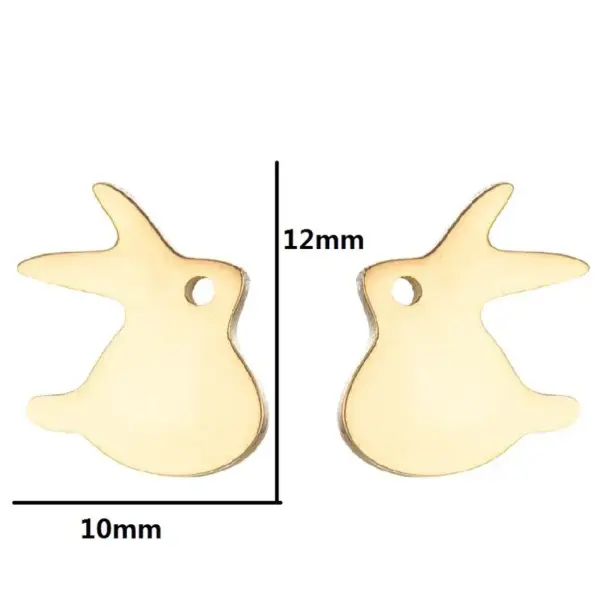PVD Coated 18K Gold Real Gold Plated Rabbit Bat 304 Stainless Steel Fashion Waterproof Non Tarnish Ear Studs