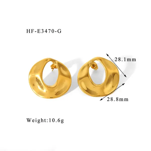 Wholesale 1 Pair IG Style Modern Style Geometric Heart Shape Plating 304 Stainless Steel 18K Gold Plated Ear Studs