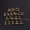 Copper Artificial Gemstones Ear Cartilage Rings & Studs Geometric Waterproof Non Tarnish Surgical Steel