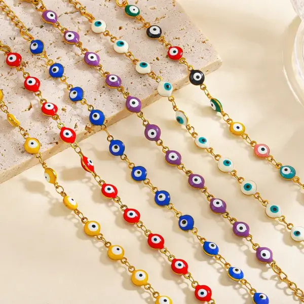 Cartoon Style Eye Stainless Steel Plating Bracelets